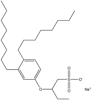 2-(3,4-Dioctylphenoxy)butane-1-sulfonic acid sodium salt Struktur