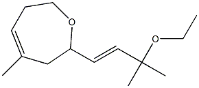 2-(3-Ethoxy-3-methyl-1-buten-1-yl)-2,3,6,7-tetrahydro-4-methyloxepin Struktur