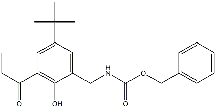 5-tert-Butyl-2-hydroxy-3-propionylbenzylcarbamic acid benzyl ester Struktur