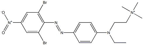 2-[[4-[(2,6-Dibromo-4-nitrophenyl)azo]phenyl]ethylamino]-N,N,N-trimethylethanaminium Struktur