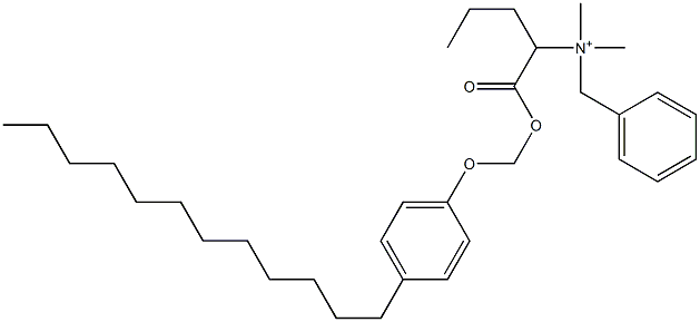 N,N-Dimethyl-N-benzyl-N-[1-[[(4-dodecylphenyloxy)methyl]oxycarbonyl]butyl]aminium Struktur