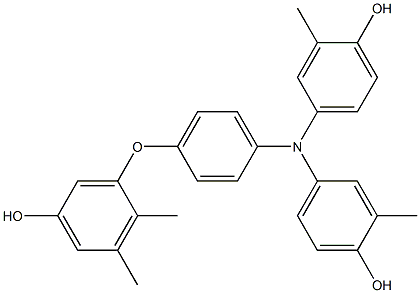 N,N-Bis(4-hydroxy-3-methylphenyl)-4-(5-hydroxy-2,3-dimethylphenoxy)benzenamine Struktur