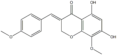 5,7-Dihydroxy-8-methoxy-3-[(E)-4-methoxybenzylidene]chroman-4-one Struktur