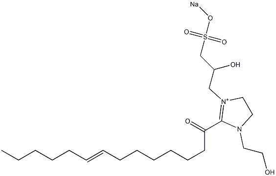 1-(2-Hydroxyethyl)-3-[2-hydroxy-3-(sodiooxysulfonyl)propyl]-2-(8-tetradecenoyl)-2-imidazoline-3-ium Struktur