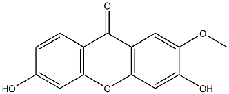 3,6-Dihydroxy-2-methoxy-9H-xanthen-9-one Struktur