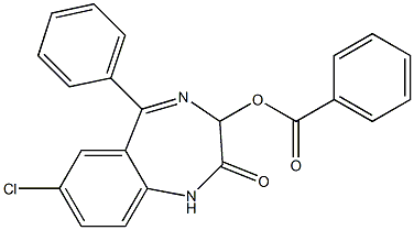 1,3-Dihydro-5-phenyl-7-chloro-2-oxo-2H-1,4-benzodiazepin-3-ol benzoate Struktur