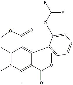 1,2-Dihydro-1,2,6-trimethyl-4-(2-difluoromethoxyphenyl)pyridine-3,5-dicarboxylic acid dimethyl ester Struktur