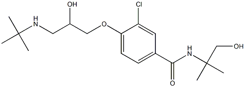 1-[4-[(2-Hydroxy-1,1-dimethylethyl)carbamoyl]-2-chlorophenoxy]-3-[tert-butylamino]-2-propanol Struktur