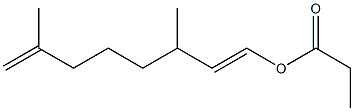 Propionic acid 3,7-dimethyl-1,7-octadienyl ester Struktur