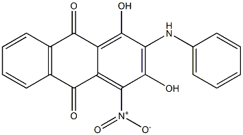 2-Anilino-1,3-dihydroxy-4-nitroanthraquinone Struktur