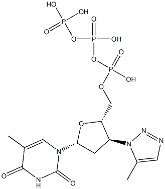 3'-(5-Methyl-1H-1,2,3-triazol-1-yl)-3'-deoxythymidine 5'-triphosphoric acid Struktur