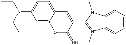 3-[(1,3-Dimethyl-1H-benzimidazol-3-ium)-2-yl]-7-(diethylamino)-2H-1-benzopyran-2-imine Struktur