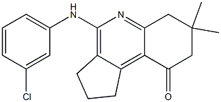 1,2,3,6,7,8-Hexahydro-4-(3-chlorophenylamino)-7,7-dimethyl-9H-cyclopenta[c]quinolin-9-one Struktur