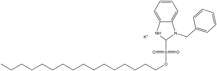 1-Benzyl-2,3-dihydro-2-hexadecyl-1H-benzimidazole-2-sulfonic acid potassium salt Struktur