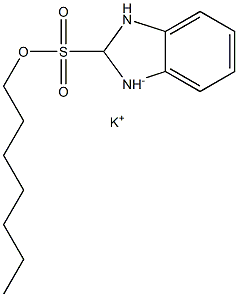 2,3-Dihydro-2-heptyl-1H-benzimidazole-2-sulfonic acid potassium salt Struktur