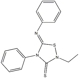 2-Ethyl-4-phenyl-5-phenylimino-1,2,4-thiadiazolidine-3-thione Struktur