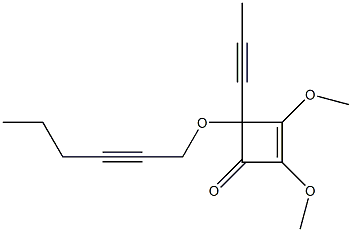 1,2-Dimethoxy-4-(1-propynyl)-4-(2-hexynyloxy)-1-cyclobuten-3-one Struktur