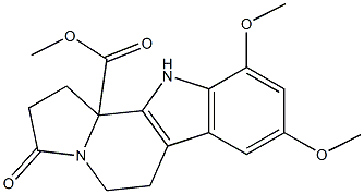 2,3,5,6,11,11b-Hexahydro-8,10-dimethoxy-3-oxo-1H-indolizino[8,7-b]indole-11b-carboxylic acid methyl ester Struktur