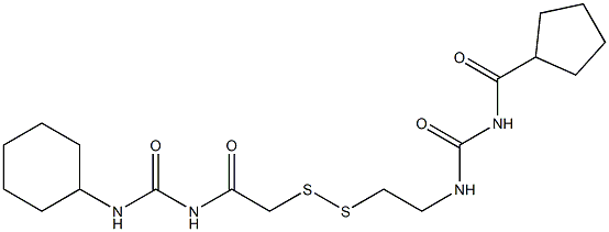 1-(Cyclopentylcarbonyl)-3-[2-[[(3-cyclohexylureido)carbonylmethyl]dithio]ethyl]urea Struktur