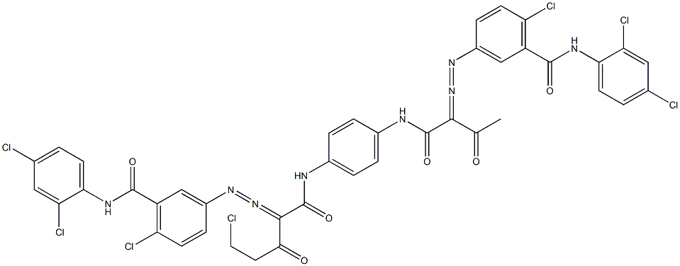 3,3'-[2-(Chloromethyl)-1,4-phenylenebis[iminocarbonyl(acetylmethylene)azo]]bis[N-(2,4-dichlorophenyl)-6-chlorobenzamide] Struktur