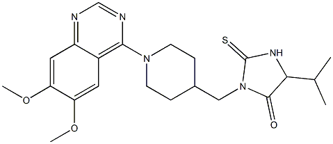 1-[[1-(6,7-Dimethoxyquinazolin-4-yl)piperidin-4-yl]methyl]-4-isopropyl-2-thioxoimidazolidin-5-one Struktur