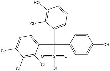 (2-Chloro-3-hydroxyphenyl)(2,3,4-trichlorophenyl)(4-hydroxyphenyl)methanesulfonic acid Struktur