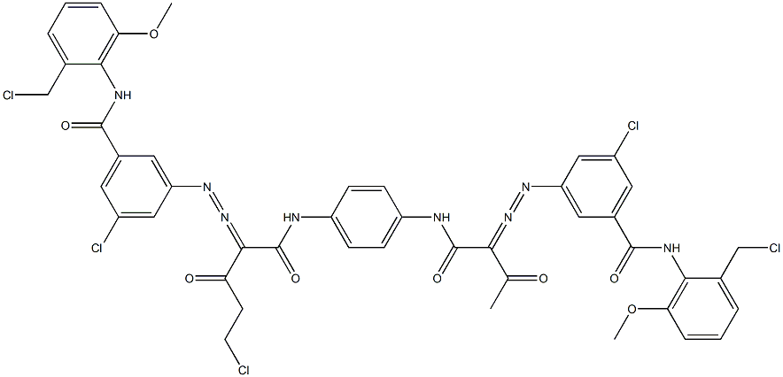 3,3'-[2-(Chloromethyl)-1,4-phenylenebis[iminocarbonyl(acetylmethylene)azo]]bis[N-[2-(chloromethyl)-6-methoxyphenyl]-5-chlorobenzamide] Struktur