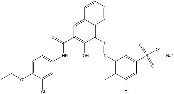 3-Chloro-4-methyl-5-[[3-[[(3-chloro-4-ethoxyphenyl)amino]carbonyl]-2-hydroxy-1-naphtyl]azo]benzenesulfonic acid sodium salt Struktur