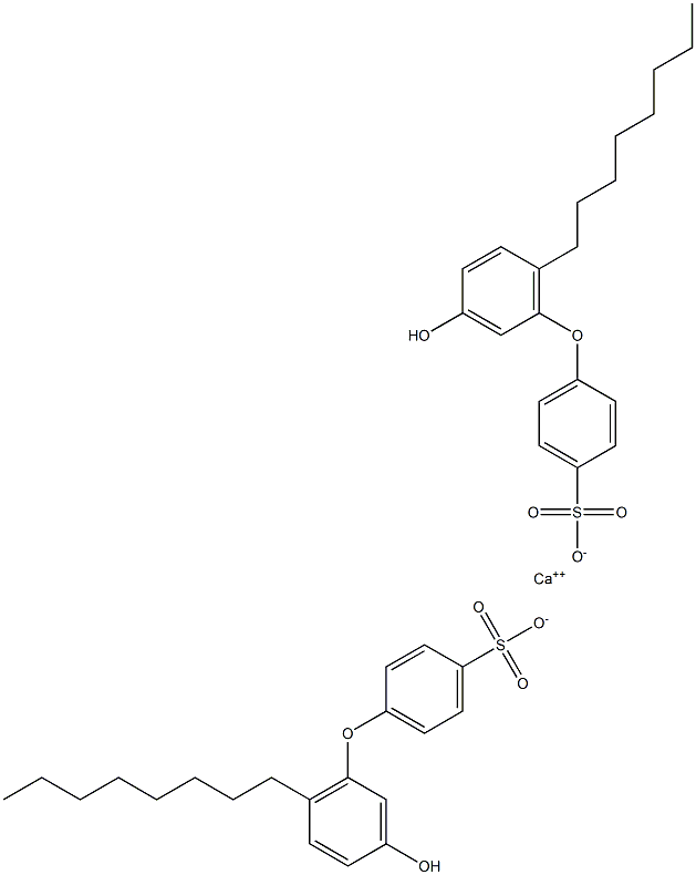 Bis(3'-hydroxy-6'-octyl[oxybisbenzene]-4-sulfonic acid)calcium salt Struktur