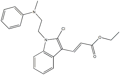 3-[1-[2-(Methylphenylamino)ethyl]-2-chloro-1H-indol-3-yl]propenoic acid ethyl ester Struktur