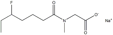 N-(5-Fluoroheptanoyl)-N-methylglycine sodium salt Struktur