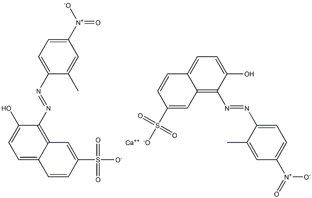 Bis[1-[(2-methyl-4-nitrophenyl)azo]-2-hydroxy-7-naphthalenesulfonic acid]calcium salt Struktur