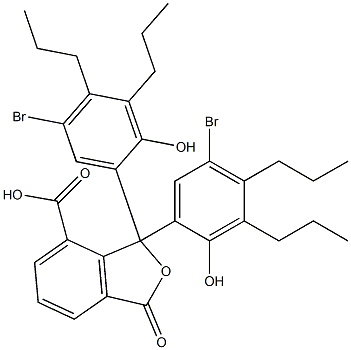 1,1-Bis(5-bromo-2-hydroxy-3,4-dipropylphenyl)-1,3-dihydro-3-oxoisobenzofuran-7-carboxylic acid Struktur