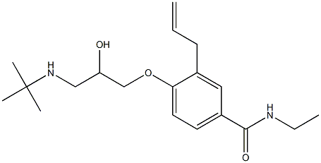 1-[4-[Ethylcarbamoyl]-2-(2-propenyl)phenoxy]-3-[tert-butylamino]-2-propanol Struktur