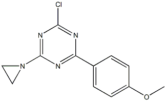 2-(Aziridin-1-yl)-4-chloro-6-(4-methoxyphenyl)-1,3,5-triazine Struktur