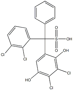 (2,3-Dichlorophenyl)(3,4-dichloro-2,5-dihydroxyphenyl)phenylmethanesulfonic acid Struktur