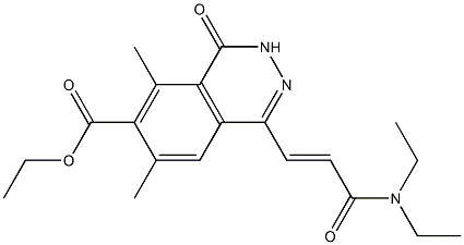 6,8-Dimethyl-4-[2-(diethylcarbamoyl)ethenyl]-1-oxo-1,2-dihydrophthalazine-7-carboxylic acid ethyl ester Struktur