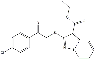 2-[[(4-Chlorophenylcarbonyl)methyl]thio]pyrazolo[1,5-a]pyridine-3-carboxylic acid ethyl ester Struktur