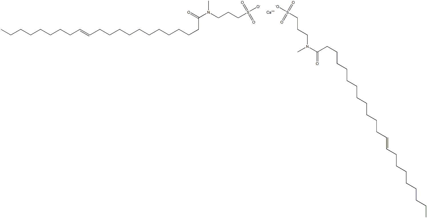 Bis[3-[N-[(E)-1-oxo-13-docosen-1-yl]-N-methylamino]-1-propanesulfonic acid]calcium salt Struktur