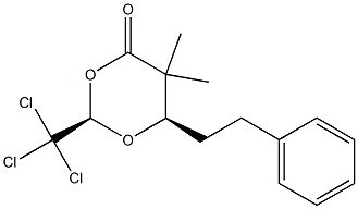 (2R,6R)-2-Trichloromethyl-5,5-dimethyl-6-phenethyl-1,3-dioxan-4-one Struktur