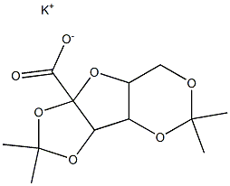 6,6,11,11-Tetramethyl-2,5,7,10,12-pentaoxatricyclo[7.3.0.03,8]dodecane-1-carboxylic acid potassium salt Struktur