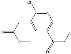 2-Chloro-5-propionylphenylacetic acid methyl ester Struktur