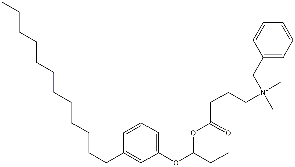 N,N-Dimethyl-N-benzyl-N-[3-[[1-(3-dodecylphenyloxy)propyl]oxycarbonyl]propyl]aminium Struktur