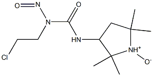 2,2,5,5-Tetramethyl-3-[3-(2-chloroethyl)-3-nitrosoureido]pyrrolidine 1-oxide Struktur