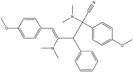 2,5-Bis(4-methoxyphenyl)-3-phenyl-2,4-bis(dimethylamino)-4-pentenonitrile Struktur