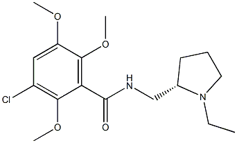 3-Chloro-2,5,6-trimethoxy-N-[[(2S)-1-ethylpyrrolidin-2-yl]methyl]benzamide Struktur