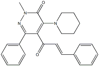 4-Piperidino-5-[1-oxo-3-(phenyl)-2-propenyl]-2-methyl-6-phenylpyridazin-3(2H)-one Struktur