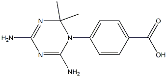 4-[(2,4-Diamino-6,6-dimethyl-1,6-dihydro-1,3,5-triazin)-1-yl]benzoic acid Struktur