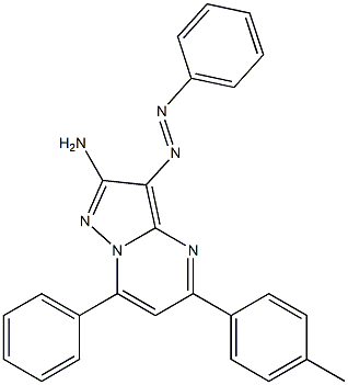 2-Amino-3-phenylazo-5-(4-methylphenyl)-7-phenylpyrazolo[1,5-a]pyrimidine Struktur