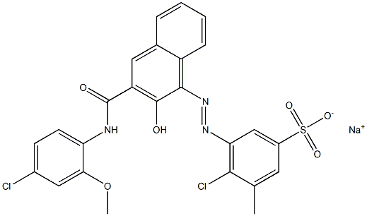 4-Chloro-3-methyl-5-[[3-[[(4-chloro-2-methoxyphenyl)amino]carbonyl]-2-hydroxy-1-naphtyl]azo]benzenesulfonic acid sodium salt Struktur